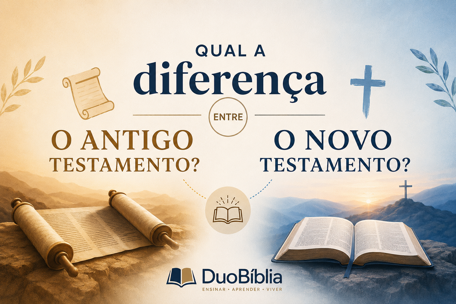 Representação do Antigo e do Novo Testamento como partes conectadas da Bíblia