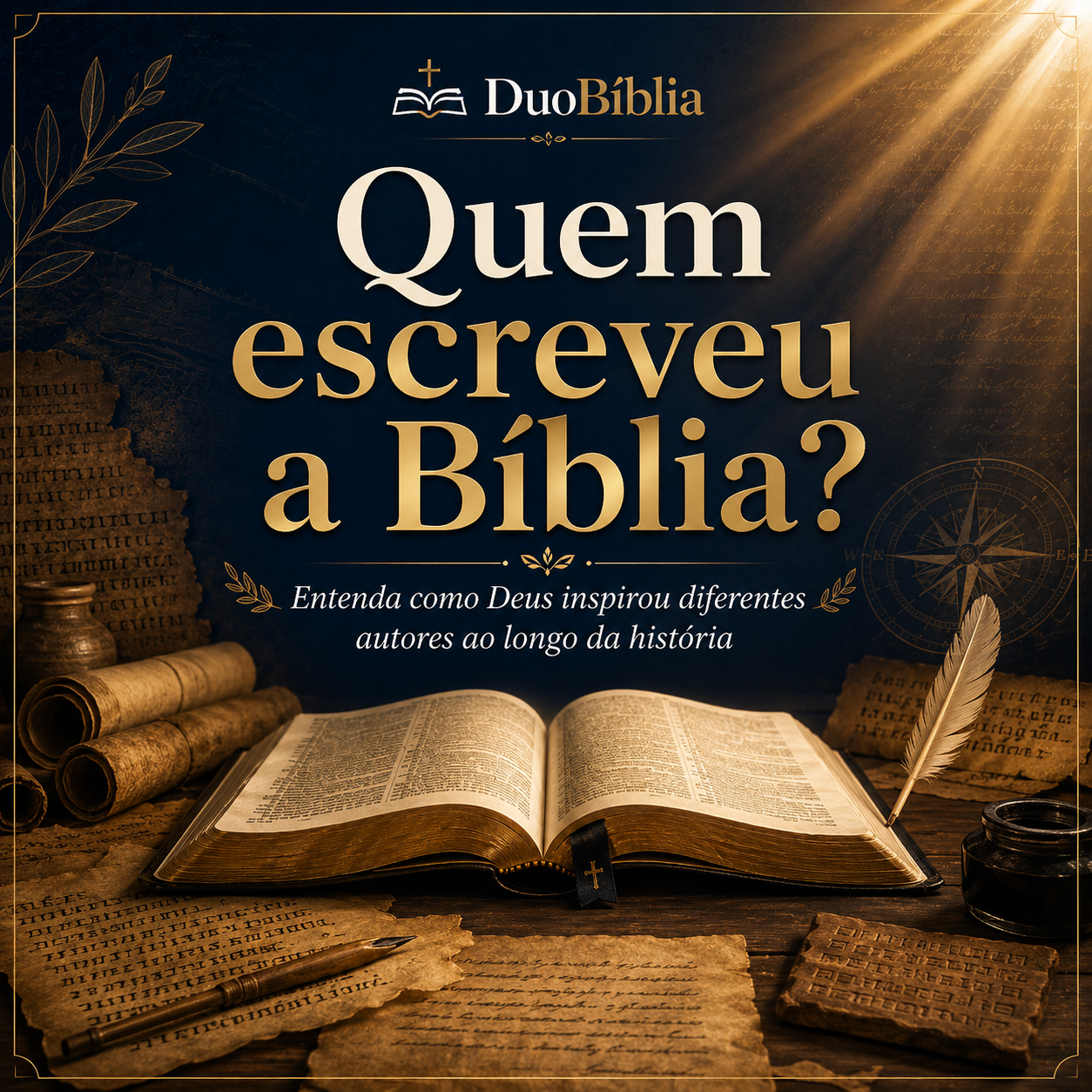 Bíblia aberta e o texto Quem escreveu a bíblia